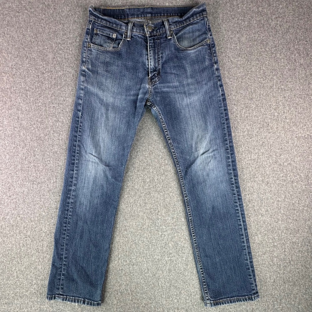 Levi's Jeans Mens 30x30 505 Regular Fit Blue Stretch Denim Straight Leg